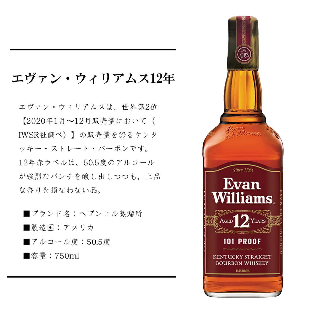 エヴァン・ウィリアムス 12年【正規品】750ml – 大洲藩ー小谷酒店