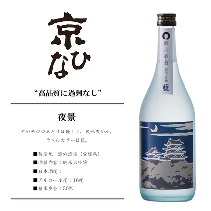 大洲城ラベル　『夜景』酒六酒造　【大洲藩プロジェクト】