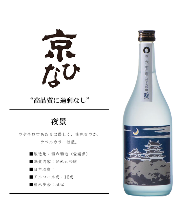 大洲城ラベル　『夜景』酒六酒造　【大洲藩プロジェクト】
