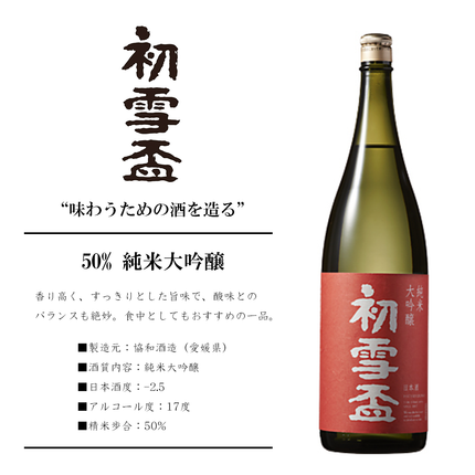 『初雪盃 50％純米大吟醸』【愛媛の地酒】※限定品※