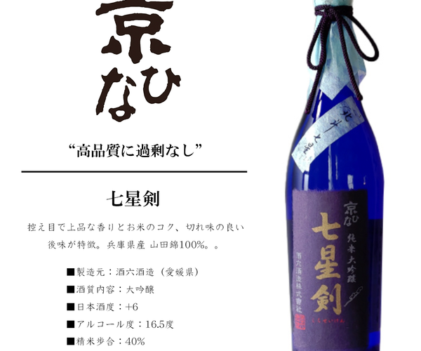 七星剣』純米大吟醸〔箱付き〕 – 大洲藩ー小谷酒店
