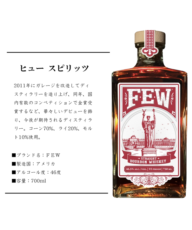 ヒュー スピリッツ バーボンウイスキー【正規品】750ml